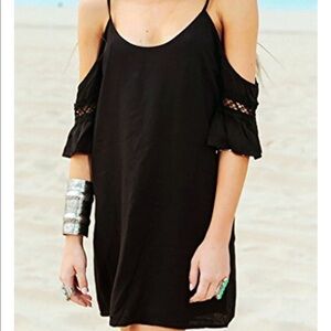 NWT Persun Black Cold Shoulder Lace Dress